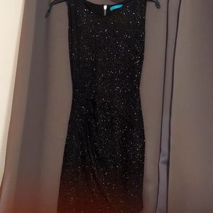 Alice + Olivia black silky dress sparkles dress 👗 ✨ lace back